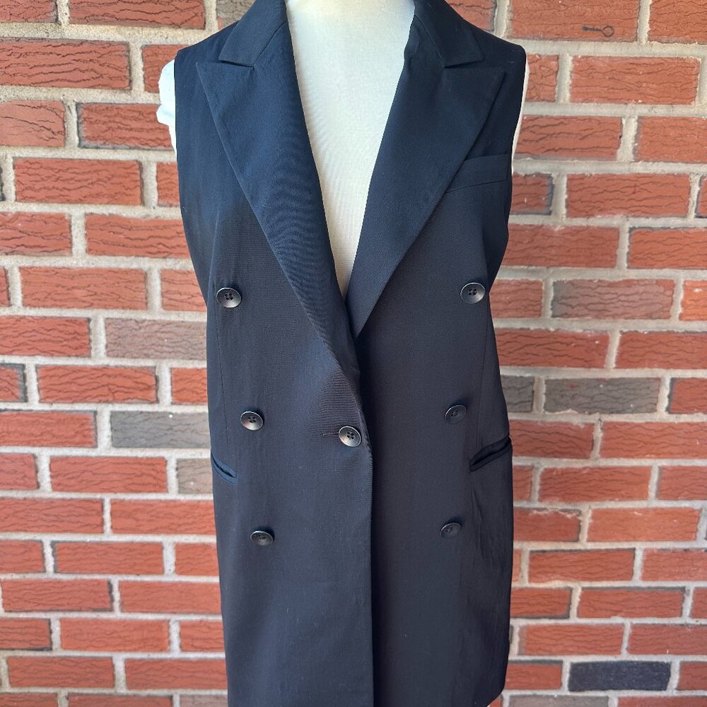 Rag & Bone Long Black Tuxedo Vest - Sml